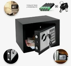 Caja fuerte digital con código y llave